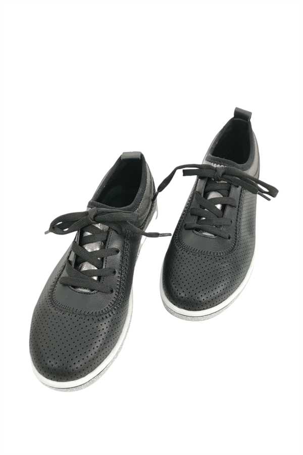 Gümüş Detay Kadın Ayakkabı - Siyah