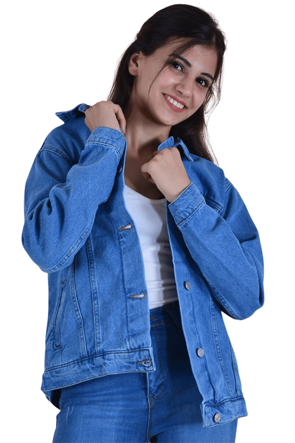 Boyfrend Kadın Kot Ceket - Açık Mavi