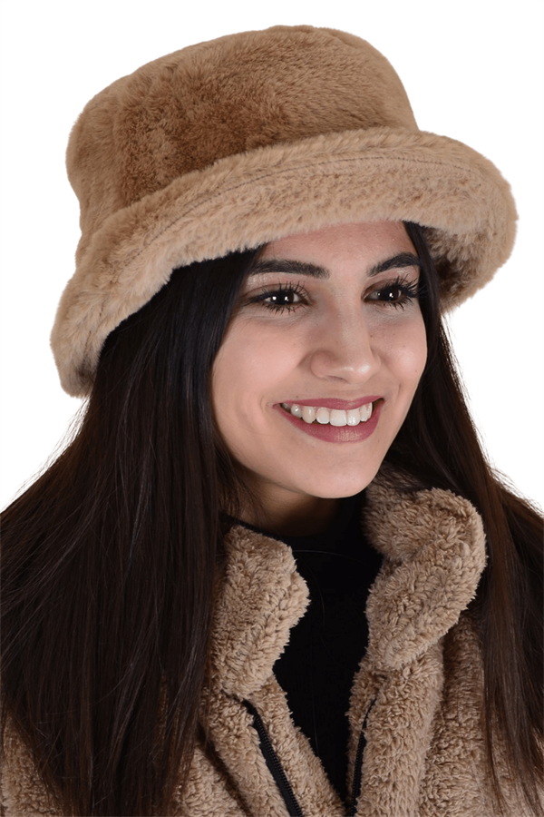 Kadın Camel Peluş Şapka