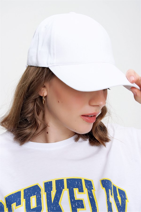 Kadın Beyaz Unisex Spor Şapka
