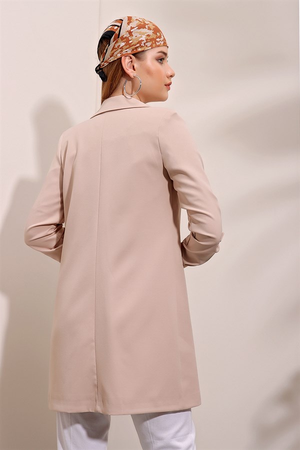 Kadın Bej Uzun Apoletli Ceket