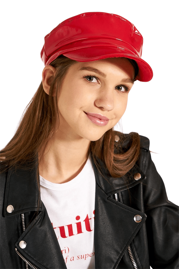 Kadın Kırmızı Ruhan kasket şapka