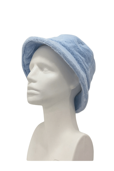 Kadın Bebe Mavi Peluş Şapka