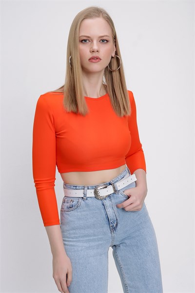 Kadın Orange Crop Bluz