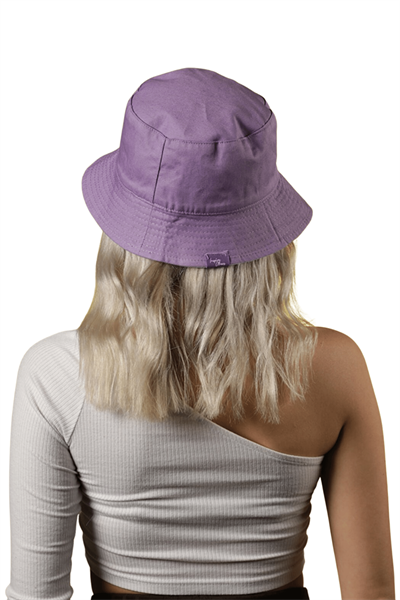 Kadın Beyaz Lila Çift Taraflı Bucket Şapka