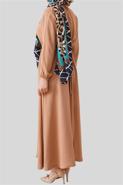 Kadın Camel Kuşaklı Ayrobin Elbise