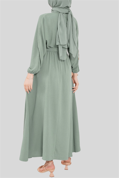 Kadın Mint Kuşaklı Ayrobin Elbise