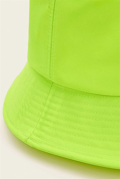 Kadın Neon Yeşili Bucket Şapka