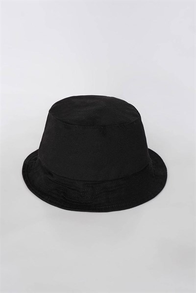 Kadın Siyah Sade Bucket Şapka