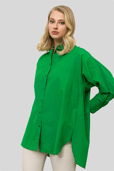 Kadın Yeşil Tek Cep Düz Tunik